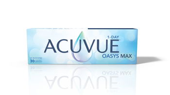 Zu sehen ist eine Packung Acuvue Oasys Max Linsen